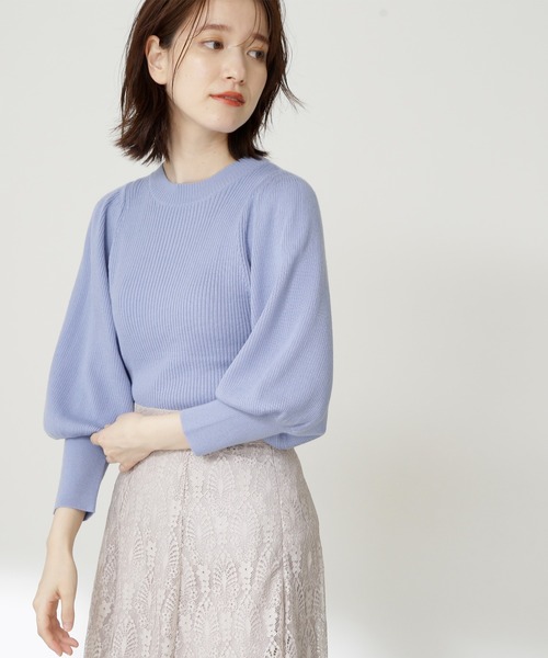 N.（N. Natural Beauty Basic）（エヌエヌナチュラルビューティーベーシック）の「◆ウールベーシックパフスリーブニット（ニット/セーター・レディース・オフホワイト/ブラック/グレー/ブルー/ピンク・MEDIUM）」の5枚目の写真