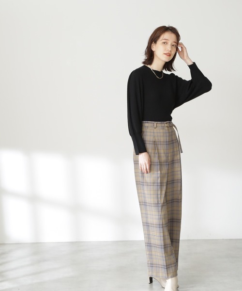 N.（N. Natural Beauty Basic）（エヌエヌナチュラルビューティーベーシック）の「◆ウールベーシックパフスリーブニット（ニット/セーター・レディース・オフホワイト/ブラック/グレー/ブルー/ピンク・MEDIUM）」の8枚目の写真