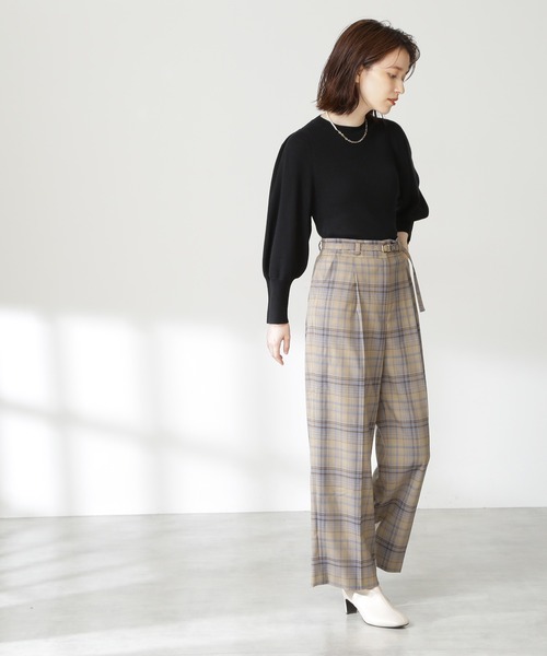 N.（N. Natural Beauty Basic）（エヌエヌナチュラルビューティーベーシック）の「◆ウールベーシックパフスリーブニット（ニット/セーター・レディース・オフホワイト/ブラック/グレー/ブルー/ピンク・MEDIUM）」の16枚目の写真