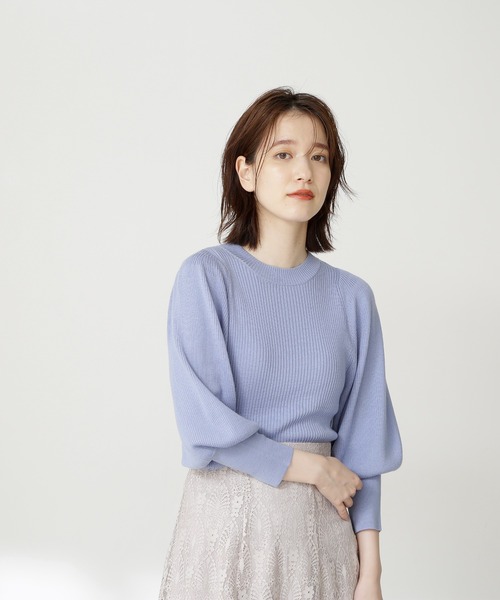 N.（N. Natural Beauty Basic）（エヌエヌナチュラルビューティーベーシック）の「◆ウールベーシックパフスリーブニット（ニット/セーター・レディース・オフホワイト/ブラック/グレー/ブルー/ピンク・MEDIUM）」の15枚目の写真