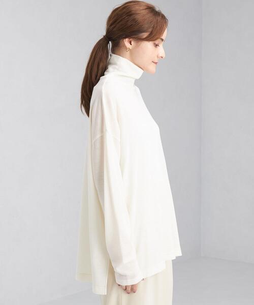 green label relaxing(グリーンレーベルリラクシング)の「ウォッシャブル ウール タートルネック プルオーバー カットソー(Tシャツ/カットソー・レディース・ダークブラウン/オフホワイト/オレンジ・FREE)」の17枚目の写真