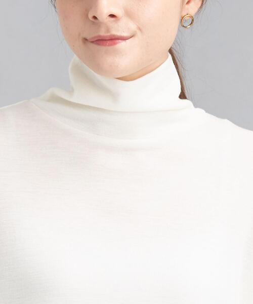 green label relaxing(グリーンレーベルリラクシング)の「ウォッシャブル ウール タートルネック プルオーバー カットソー(Tシャツ/カットソー・レディース・ダークブラウン/オフホワイト/オレンジ・FREE)」の14枚目の写真