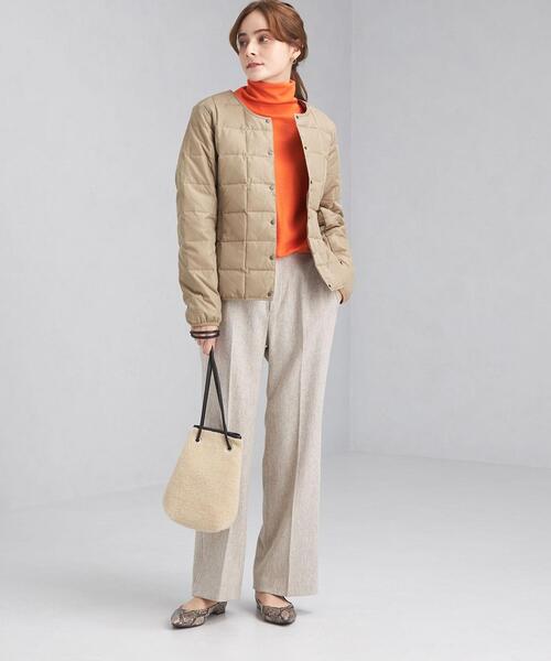 green label relaxing(グリーンレーベルリラクシング)の「ウォッシャブル ウール タートルネック プルオーバー カットソー(Tシャツ/カットソー・レディース・ダークブラウン/オフホワイト/オレンジ・FREE)」の15枚目の写真