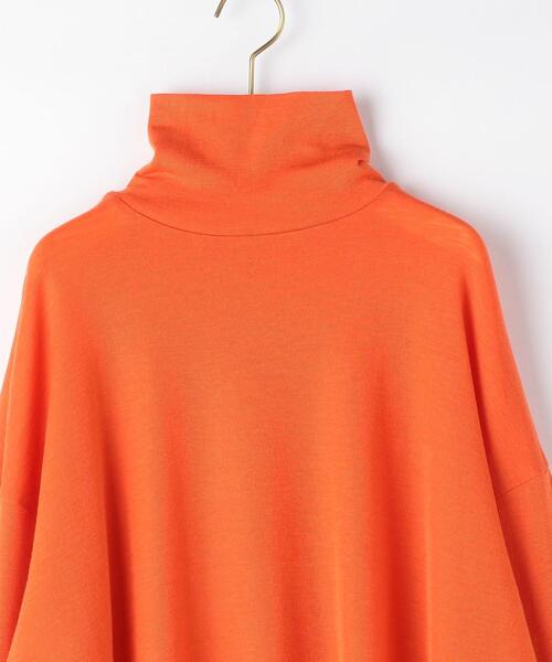 green label relaxing(グリーンレーベルリラクシング)の「ウォッシャブル ウール タートルネック プルオーバー カットソー(Tシャツ/カットソー・レディース・ダークブラウン/オフホワイト/オレンジ・FREE)」の5枚目の写真