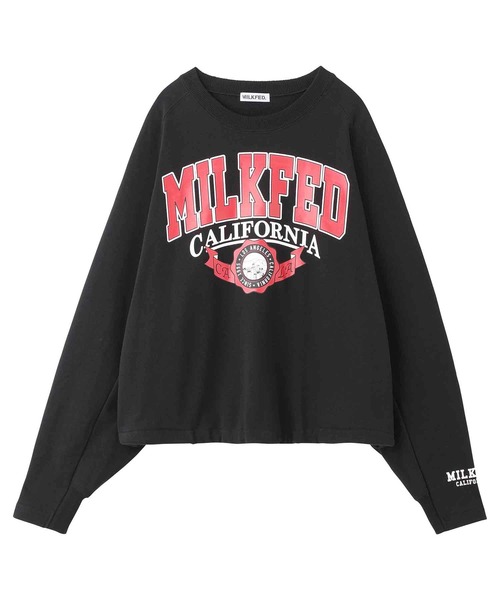 MILKFED.(ミルクフェド)の「COLLEGE LOGO SWEAT TOP(スウェット・レディース・ホワイト/ブラック/グリーン/ネイビー・ONE SIZE)」の22枚目の写真