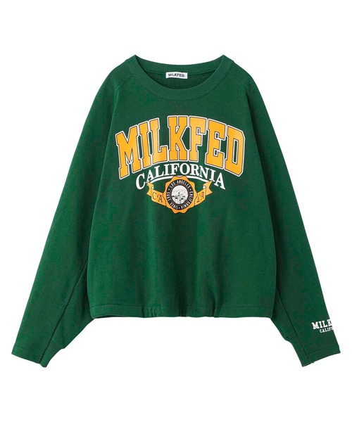 MILKFED.(ミルクフェド)の「COLLEGE LOGO SWEAT TOP(スウェット・レディース・ホワイト/ブラック/グリーン/ネイビー・ONE SIZE)」の9枚目の写真