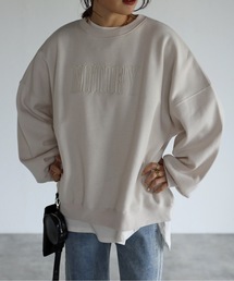 ap retro | 刺繍ロゴボリューム袖裏毛プルオーバー(Tシャツ/カットソー)