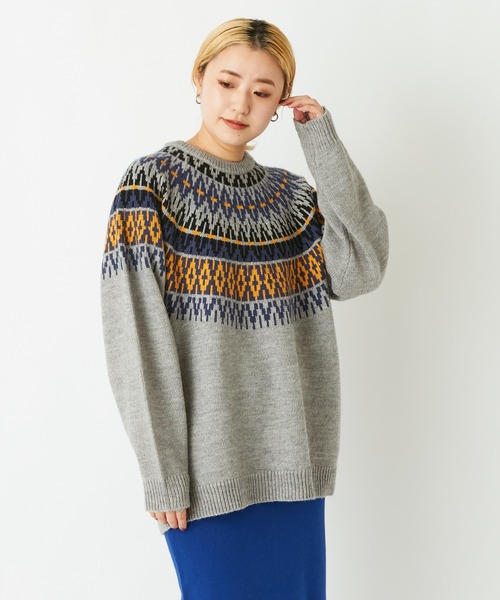 CIAOPANIC(チャオパニック)の「■【WEB限定】求心柄ニット(ニット/セーター・レディース・グレー/ベージュ/アイボリー/ブラック・FREE)」の19枚目の写真