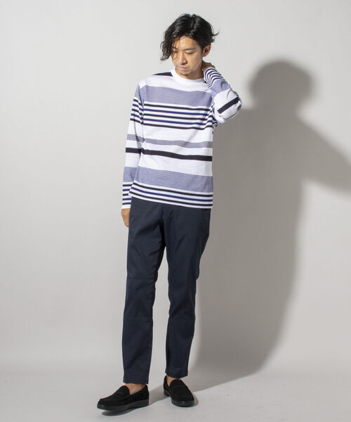 NOLLEY'S goodman（ノーリーズグッドマン）の「パネルタックボーダー プルオーバー（Tシャツ/カットソー・メンズ・ホワイト系4/ネイビー/その他/ブラック系3/ネイビー系3・LL/FREE/M/S/L）」の6枚目の写真