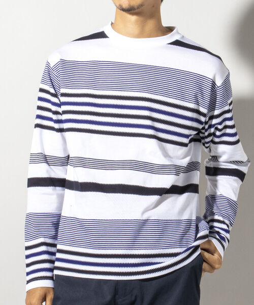 NOLLEY'S goodman（ノーリーズグッドマン）の「パネルタックボーダー プルオーバー（Tシャツ/カットソー・メンズ・ホワイト系4/ネイビー/その他/ブラック系3/ネイビー系3・LL/FREE/M/S/L）」の7枚目の写真