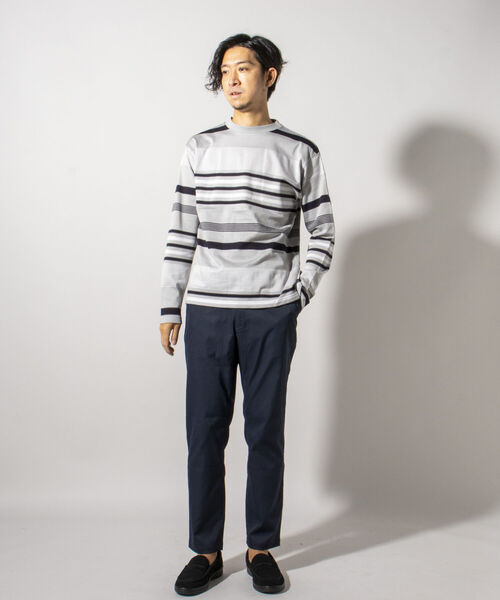 NOLLEY'S goodman（ノーリーズグッドマン）の「パネルタックボーダー プルオーバー（Tシャツ/カットソー・メンズ・ホワイト系4/ネイビー/その他/ブラック系3/ネイビー系3・LL/FREE/M/S/L）」の11枚目の写真
