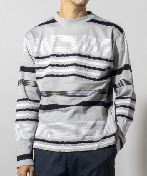 NOLLEY'S goodman（ノーリーズグッドマン）の「パネルタックボーダー プルオーバー（Tシャツ/カットソー・メンズ・ホワイト系4/ネイビー/その他/ブラック系3/ネイビー系3・LL/FREE/M/S/L）」の12枚目の写真