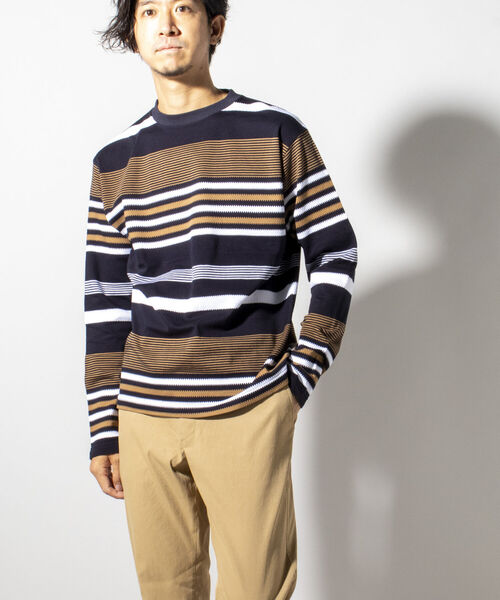 NOLLEY'S goodman（ノーリーズグッドマン）の「パネルタックボーダー プルオーバー（Tシャツ/カットソー・メンズ・ホワイト系4/ネイビー/その他/ブラック系3/ネイビー系3・LL/FREE/M/S/L）」の15枚目の写真