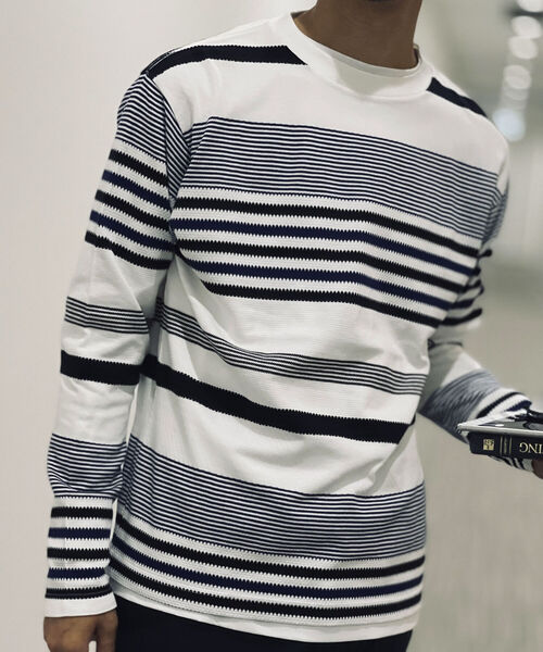 NOLLEY'S goodman（ノーリーズグッドマン）の「パネルタックボーダー プルオーバー（Tシャツ/カットソー・メンズ・ホワイト系4/ネイビー/その他/ブラック系3/ネイビー系3・LL/FREE/M/S/L）」の18枚目の写真