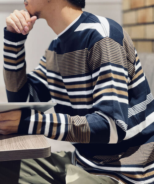 NOLLEY'S goodman（ノーリーズグッドマン）の「パネルタックボーダー プルオーバー（Tシャツ/カットソー・メンズ・ホワイト系4/ネイビー/その他/ブラック系3/ネイビー系3・LL/FREE/M/S/L）」の20枚目の写真