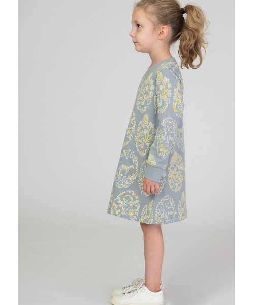 Design Tshirts Store graniph（デザイン　ティーシャツ　ストア　グラニフ）の「ワールドライクレイス｜キッズグラフィックスウェットワンピース（ワンピース・キッズ・グレー・130/110）」の8枚目の写真