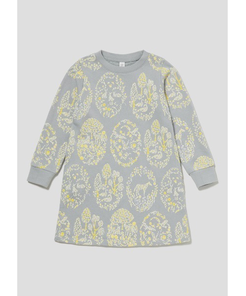 Design Tshirts Store graniph（デザイン　ティーシャツ　ストア　グラニフ）の「ワールドライクレイス｜キッズグラフィックスウェットワンピース（ワンピース・キッズ・グレー・130/110）」の6枚目の写真