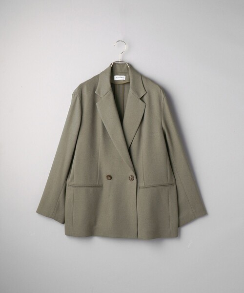 Aresense（アーセンス）の「Aresense/アーセンス ツイードライクジャケット（テーラードジャケット・レディース・モスグリーン/ベージュ・ﾌﾘ-）」の2枚目の写真
