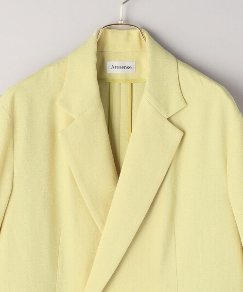 Aresense（アーセンス）の「Aresense/アーセンス ツイードライクジャケット（テーラードジャケット・レディース・モスグリーン/ベージュ・ﾌﾘ-）」の5枚目の写真