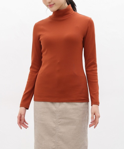 Honeys（ハニーズ）の「フライスタートル（Tシャツ/カットソー・レディース・ダークグリーン/オレンジ/アイボリー/マスタード/モカ/杢グレー/ボルドー/ブラック・LL/S/M/L）」の8枚目の写真