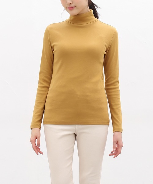 Honeys（ハニーズ）の「フライスタートル（Tシャツ/カットソー・レディース・ダークグリーン/オレンジ/アイボリー/マスタード/モカ/杢グレー/ボルドー/ブラック・LL/S/M/L）」の6枚目の写真