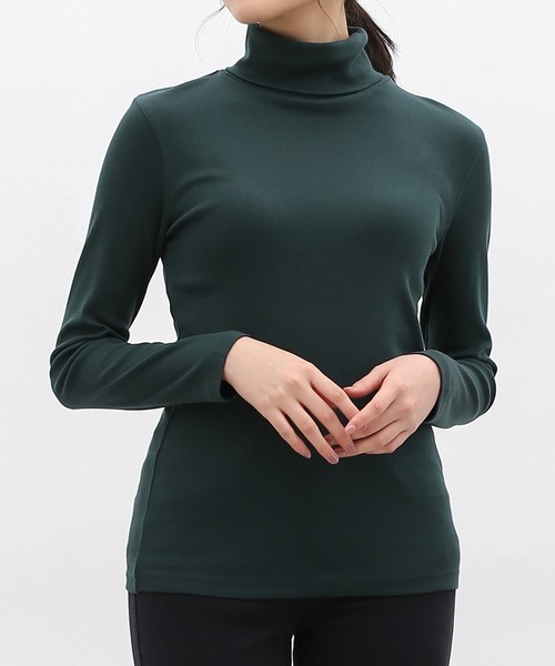 Honeys（ハニーズ）の「フライスタートル（Tシャツ/カットソー・レディース・ダークグリーン/オレンジ/アイボリー/マスタード/モカ/杢グレー/ボルドー/ブラック・LL/S/M/L）」の5枚目の写真