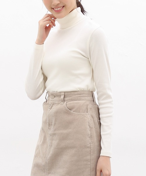 Honeys（ハニーズ）の「フライスタートル（Tシャツ/カットソー・レディース・ダークグリーン/オレンジ/アイボリー/マスタード/モカ/杢グレー/ボルドー/ブラック・LL/S/M/L）」の15枚目の写真