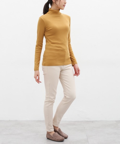 Honeys（ハニーズ）の「フライスタートル（Tシャツ/カットソー・レディース・ダークグリーン/オレンジ/アイボリー/マスタード/モカ/杢グレー/ボルドー/ブラック・LL/S/M/L）」の16枚目の写真