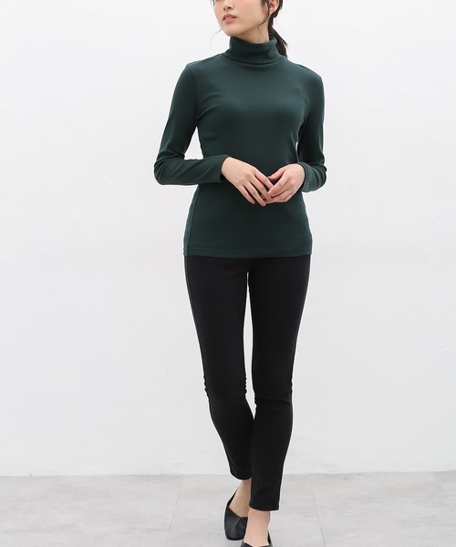 Honeys（ハニーズ）の「フライスタートル（Tシャツ/カットソー・レディース・ダークグリーン/オレンジ/アイボリー/マスタード/モカ/杢グレー/ボルドー/ブラック・LL/S/M/L）」の21枚目の写真