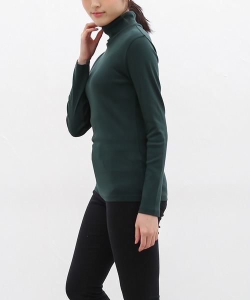 Honeys（ハニーズ）の「フライスタートル（Tシャツ/カットソー・レディース・ダークグリーン/オレンジ/アイボリー/マスタード/モカ/杢グレー/ボルドー/ブラック・LL/S/M/L）」の11枚目の写真