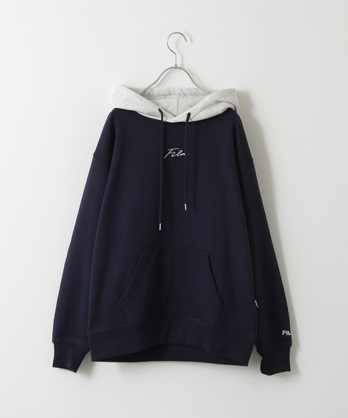 FILA（フィラ）の「【FILA】筆記体刺繍プルオーバーパーカー（パーカー・レディース・ホワイト/ネイビー/ブラック/オートミール/アイボリー系1/ネイビー系/ホワイト系2/ネイビー系1/ブラック系/アイボリー系2/ホワイト系3/アイボリー系3/ホワイト系4/アイボリー系4/ネイビー系2/ホワイト系/アイボリー系/ホワイト系1・MEDIUM/LARGE/X-LARGE）」の16枚目の写真