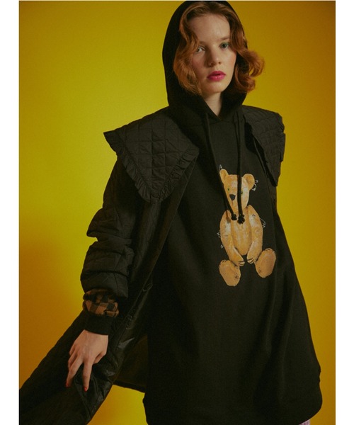 Candy Stripper（キャンディストリッパー）の「PLUSH BEAR LAYERED HOODIE（パーカー・レディース・ブラック/ブラック系その他/ブラウン・2）」の3枚目の写真