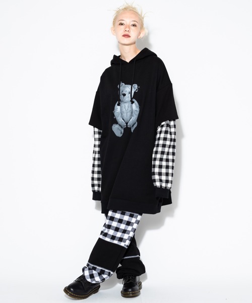 Candy Stripper（キャンディストリッパー）の「PLUSH BEAR LAYERED HOODIE（パーカー・レディース・ブラック/ブラック系その他/ブラウン・2）」の14枚目の写真