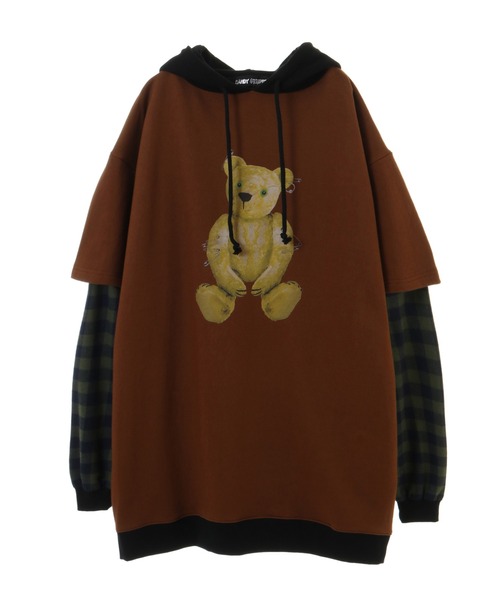 Candy Stripper（キャンディストリッパー）の「PLUSH BEAR LAYERED HOODIE（パーカー・レディース・ブラック/ブラック系その他/ブラウン・2）」の8枚目の写真