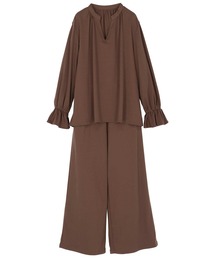 AMPHI | シンプルスムース　パジャマ（セットアップ）(ルームウェア/パジャマ)