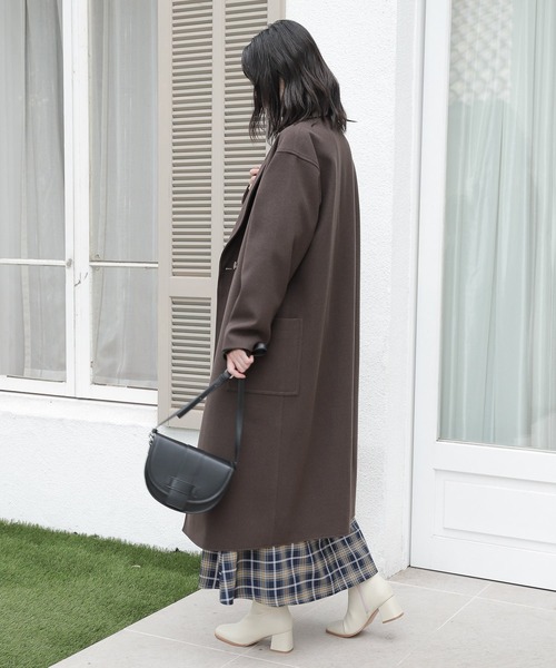 LAKOLE(ラコレ)の「ウーリーテックショールカラーコート / 953533(チェスターコート・レディース・ライトグレー/ダークブラウン/サンドグレー・SMALL/MEDIUM)」の19枚目の写真