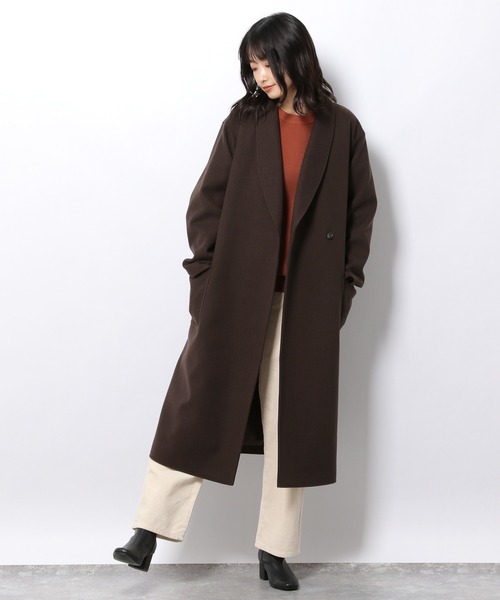 LAKOLE（ラコレ）の「ウーリーテックショールカラーコート / 953533