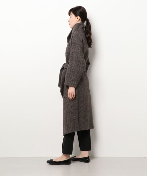 SISLEY（シスレー）の「ベルト付きスタンドカラーガウンコート（その他アウター・レディース・ダークブラウン・38/42/40）」の2枚目の写真
