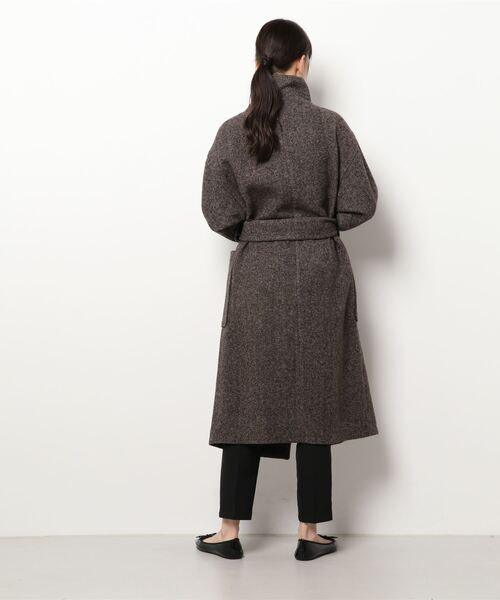 SISLEY（シスレー）の「ベルト付きスタンドカラーガウンコート（その他アウター・レディース・ダークブラウン・38/42/40）」の3枚目の写真