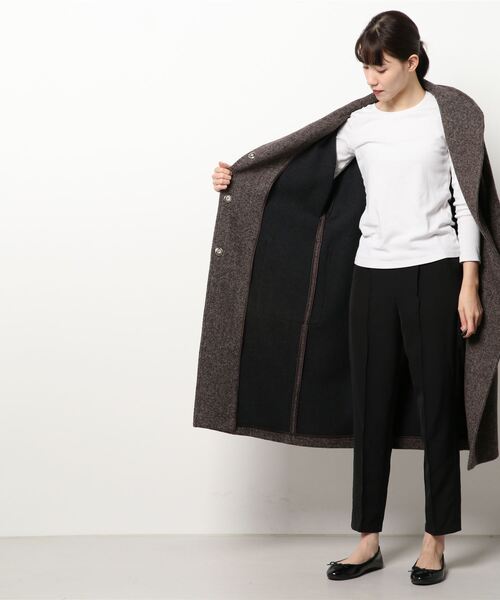 SISLEY（シスレー）の「ベルト付きスタンドカラーガウンコート（その他アウター・レディース・ダークブラウン・38/42/40）」の4枚目の写真