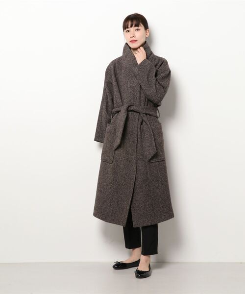 SISLEY（シスレー）の「ベルト付きスタンドカラーガウンコート（その他アウター・レディース・ダークブラウン・38/42/40）」の8枚目の写真
