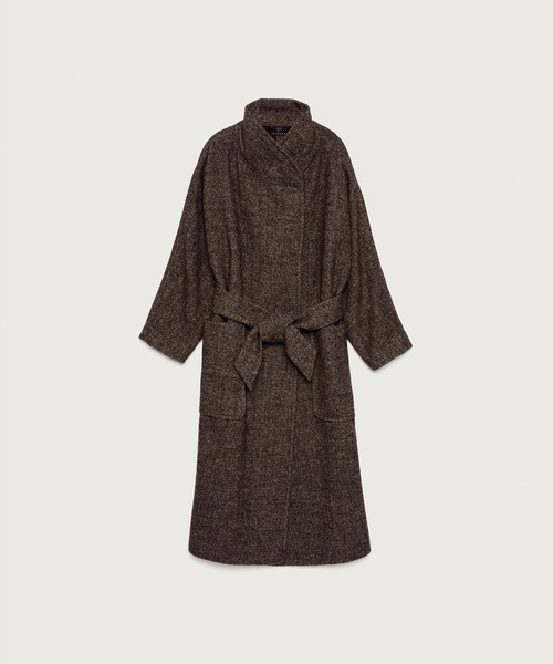SISLEY（シスレー）の「ベルト付きスタンドカラーガウンコート（その他アウター・レディース・ダークブラウン・38/42/40）」の7枚目の写真