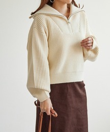 Heather | ハーフジップニットプルオーバー　258131(ニット/セーター)