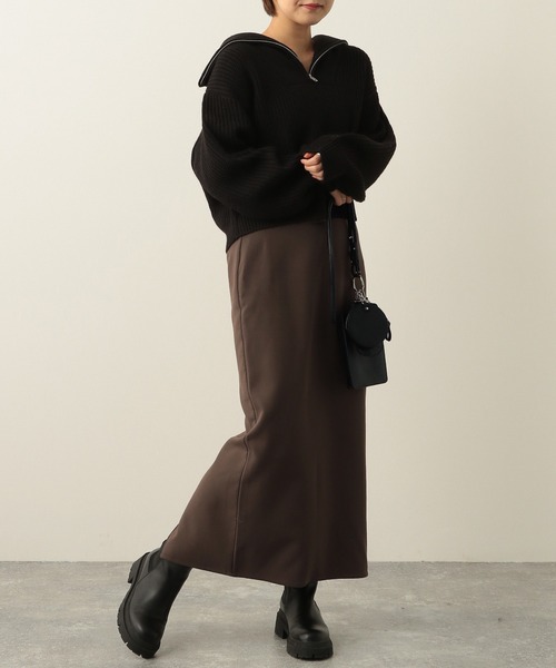 Heather（ヘザー）の「ハーフジップニットプルオーバー　258131（ニット/セーター・レディース・ブラック/ブルー/ホワイト・FREE）」の9枚目の写真