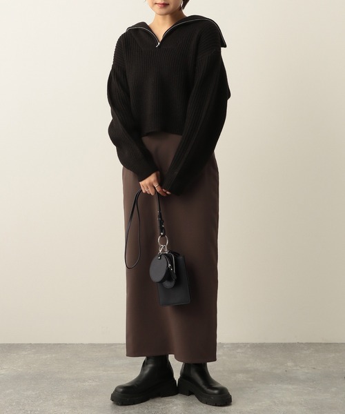 Heather（ヘザー）の「ハーフジップニットプルオーバー　258131（ニット/セーター・レディース・ブラック/ブルー/ホワイト・FREE）」の10枚目の写真