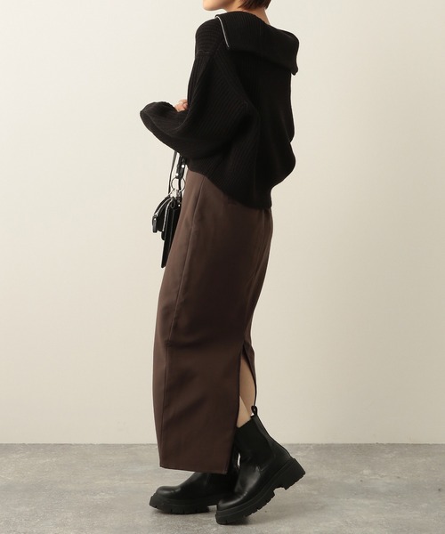 Heather（ヘザー）の「ハーフジップニットプルオーバー　258131（ニット/セーター・レディース・ブラック/ブルー/ホワイト・FREE）」の11枚目の写真