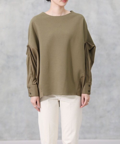 Acuta（アクータ）の「ＴＲ切替バンザイスリーブカットソー（Tシャツ/カットソー・レディース・ブラック/カーキ・FREE）」の12枚目の写真