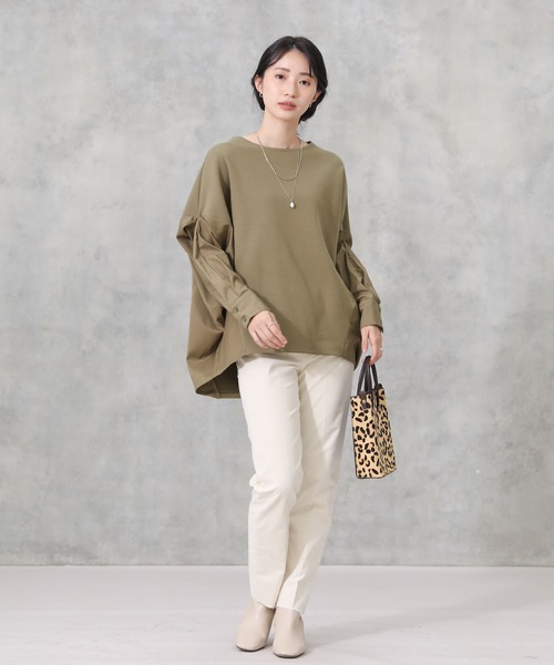 Acuta（アクータ）の「ＴＲ切替バンザイスリーブカットソー（Tシャツ/カットソー・レディース・ブラック/カーキ・FREE）」の19枚目の写真