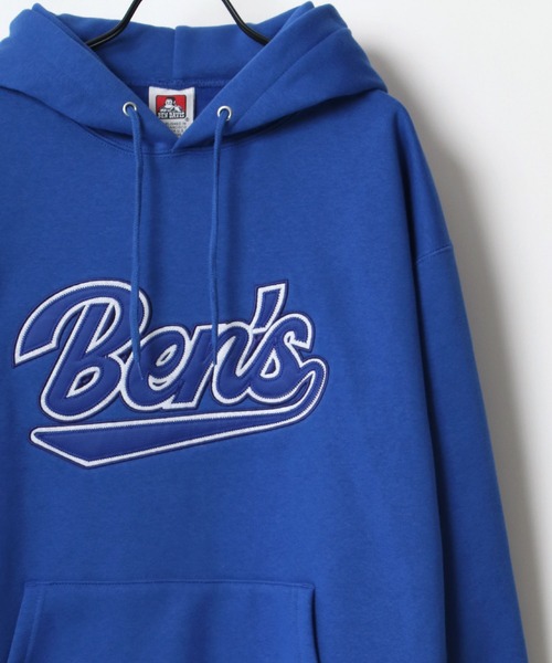 BEN DAVIS(ベンデイビス)の「BEN DAVIS/ベンデイビス HEAVY/ヘビー裏起毛 ビッグシルエット カレッジロゴ ワッペン スウェット パーカー/フーディー(パーカー・メンズ・アッシュグレー/ブルー/グリーン・M/L/XL)」の3枚目の写真