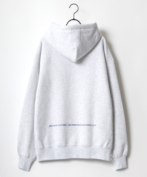 BEN DAVIS(ベンデイビス)の「BEN DAVIS/ベンデイビス HEAVY/ヘビー裏起毛 ビッグシルエット カレッジロゴ ワッペン スウェット パーカー/フーディー(パーカー・メンズ・アッシュグレー/ブルー/グリーン・M/L/XL)」の7枚目の写真